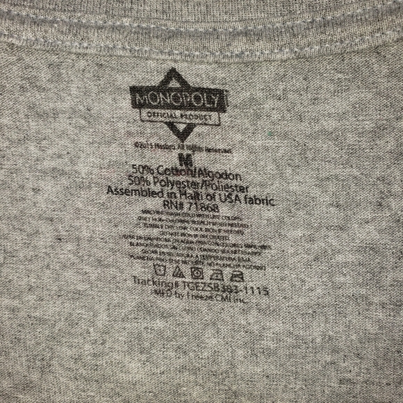 MONOPOLY #LUCKY BOY'S GRAY T SHIRT SIZE MEDIUM - Picture 4 of 6